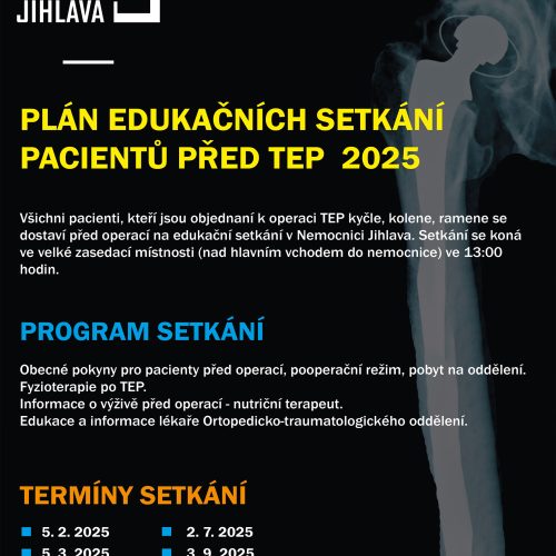 TEP_2025 Plán edukačních setkání pacientů před TEP pro rok 2025